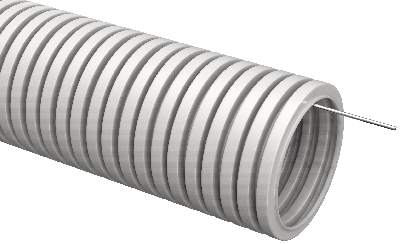 Труба гофрированная ПВХ 25мм с протяжкой серая (10м) IEK CTG20-25-K41-010I