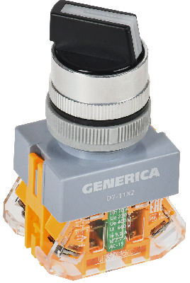 Переключатель D7-11X2 2 полож. 1з+1р черный GENERICA IEK BSW50-11X2-3-21-2-K02-G