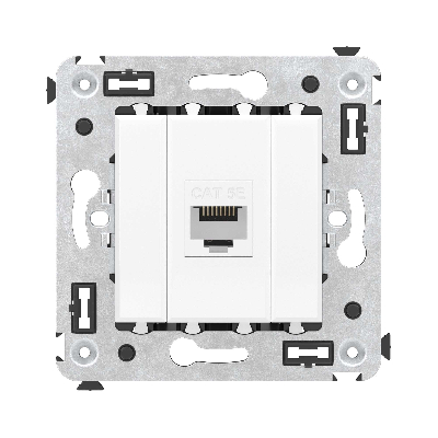 Avanti Компьютерная розетка RJ-45 без шторки в    стену, кат.5е одинарная,Белое облако DKC 4400663