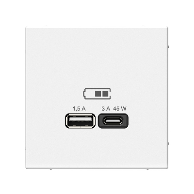 ARTGALLERY USB розетка A + тип-C 45Вт высокоскор.заряд. QC, PD, механизм, лотос Systeme Electric GAL001329