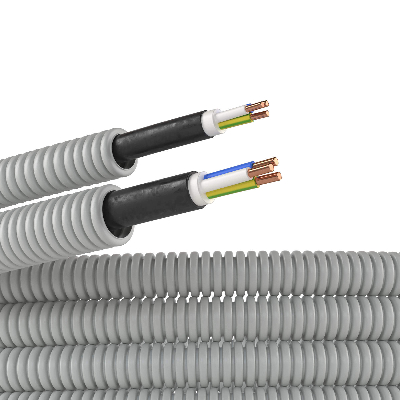 Труба гофрированная ПВХ д.16мм с кабелем РЭК ГОСТ+ ВВГнгLS 3х1.5(25м) DKC 9L91625