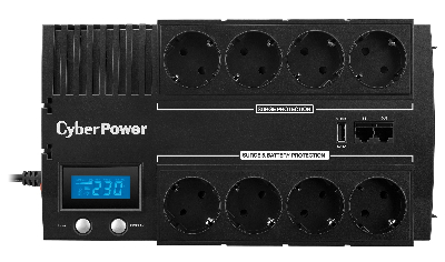 Источник бесперебойного питания line-interactive BR 1200Ва/720Вт фазы 1/1 51 мин Tower Schuko USB CyberPower BR1200ELCD 1000449221