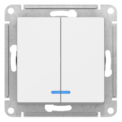 ATLASDESIGN 2-клавишный ВЫКЛЮЧАТЕЛЬ с подсветкой, сх.5а, 10АХ, механизм, ЛОТОС Systeme Electric ATN001353