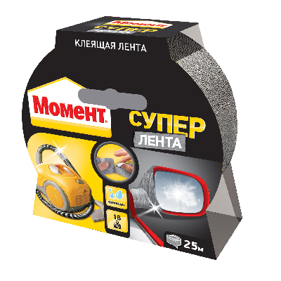 Лента клеящая Супер Лента Момент, 25 м бл (серебр) Henkel Б0023002