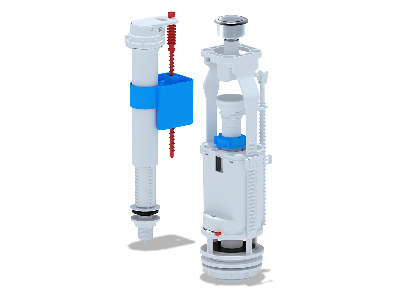 Набор для бачка унитаза с нижней подводкой 1/2' с пластиковым щтуцером кнопка хром АНИ пласт WC8510C