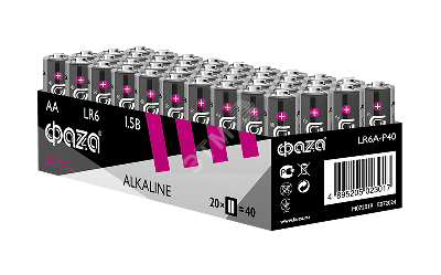 Элемент питания LR 6 (AA) алкалиновая уп. 40 шт. Alkaline Pack-40 ФАZА 5023017