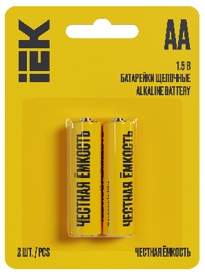 Батарейка щелочная Alkaline LR06/AA (2шт/блистер) IEK ABT-LR06-OP-L02