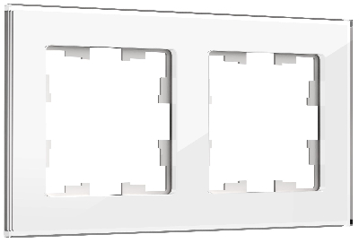 BRITE Рамка 2 поста РУ-2-2-БрБ стекло белый IEK BR-M22-G-K01