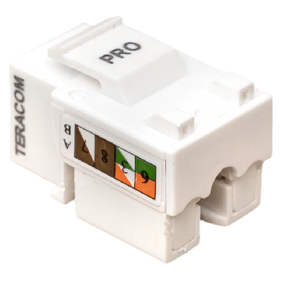 Модуль Keystone TERACOM PRO Cat.5E RJ-45 неэкранированный 110 IDC 90 градусов белый EKF TRP-KSTN-90D-5EUTP-WH