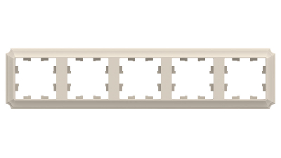 ATLASDESIGN ANTIQUE 5-постовая рамка, универсальная, БЕЖЕВЫЙ Systeme Electric ATN100205