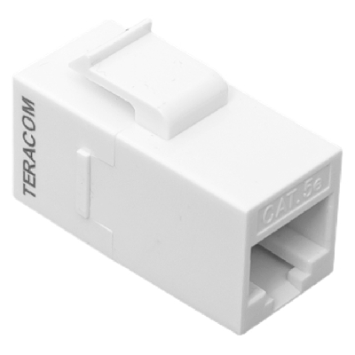 Адаптер проходной TERACOM Cat.5E неэкранированный RJ45-RJ45 тип Keystone белый EKF TRC-INLC-KSTN-5EUTP-WH