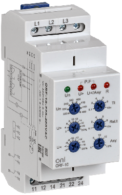Реле фаз ORF-10 3ф. 2 конт. 220-460В AC ONI ORF-10-220-460VAC