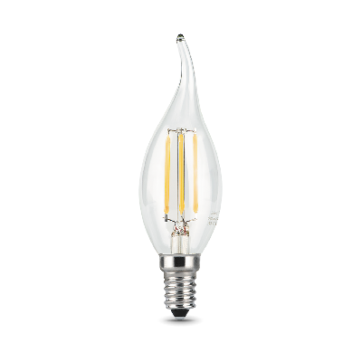 Лампа светодиодная филаментная LED 7 Вт 580 лм 4100К AC185-265В E14 свеча нейтральный  Black Filament Gauss