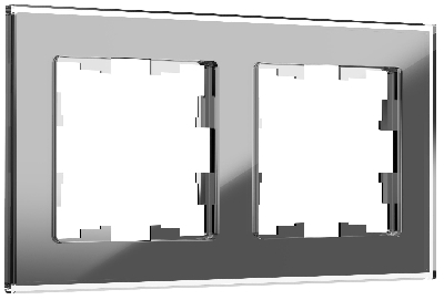 BRITE Рамка 2 поста РУ-2-2-БрСе стекло серый IEK BR-M22-G-K03