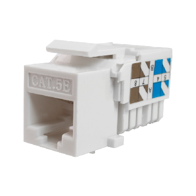 Keystone Jack 8P8C (RJ-45), UTP, Cat.5e. инструментальная заделка, белый SUPRLAN 10-0313