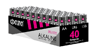 Элементы питания алкалиновые LR 6  (AA) ФАZА Alkaline (40 шт. в упаковке) JazzWay LR6A-P40