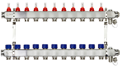 Коллекторная группа SSM-11RF set 11 контуров 1' x 3/4' с расходомерами и кронштейнами Ридан 088U0961R