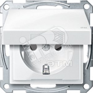 M-Trend Розетка с заземлением со шторками в рамку белая IP44 Schneider Electric MTN2314-1319