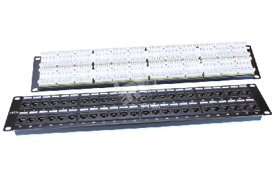 Патч-панель 19' 2U 48 портов RJ45 категория 5e Dual IDC ROHS черный Hyperline 246100