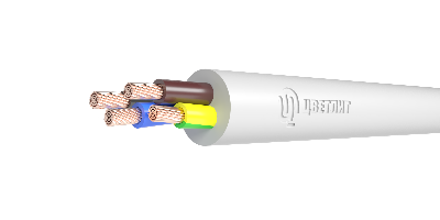 Провод ПВС 3х1,5+1х1,5 белый Цветлит КЗ 00-00135337