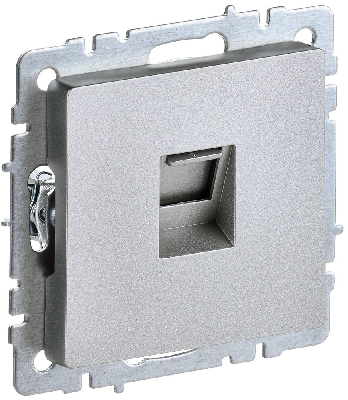 BRITE Розетка компьютерная RJ45 кат.5E РК10-БрА алюминий IEK BR-K10-1-K47