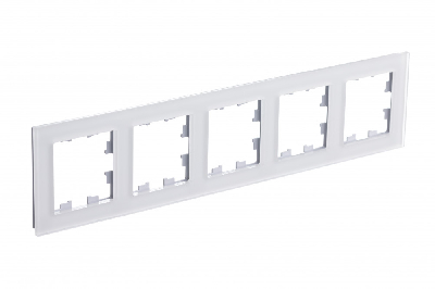 ATLASDESIGN NATURE рамка пятипостовая, МАТОВОЕ ОРГАНИЧЕСКОЕ СТЕКЛО БЕЛЫЙ Systeme Electric ATN330105