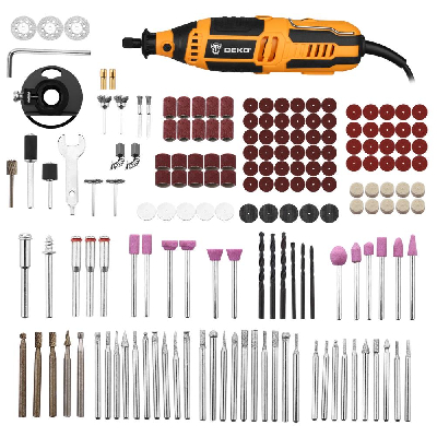 Электрический гравер DKRT200E с регулировкой скорости, 200 Вт + набор аксессуаров 175 штук Deko 063-1416