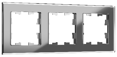 BRITE Рамка 3 поста РУ-3-2-БрСе стекло серый IEK BR-M32-G-K03