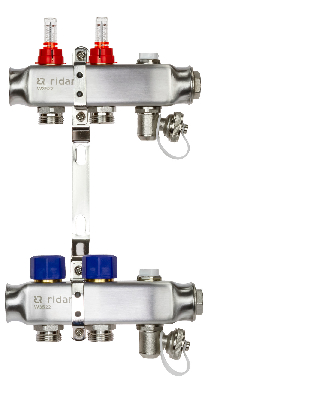 Коллекторная группа SSM-2RF set 2 контура 1' x 3/4' с расходомерами и кронштейнами Ридан 088U0952R