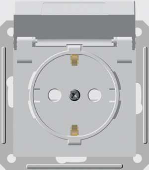 W59 Розетка с крышкой с заземлением в рамку IP44 белая Systeme Electric RS16-152B-1-86