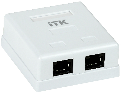 Розетка информационная настенная RJ-45 категория е 2 порта ITK CS2-1C5EU-22