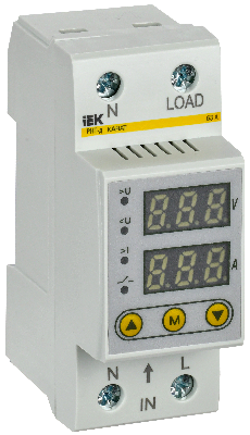 Реле напряжения и тока РНТ-д 1-ф. 36мм 63А IEK IVC21-1-63