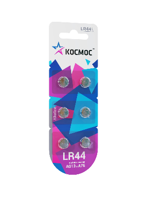 Батарейка G13 (L1154/LR44/A76/357) 1.5V Alkaline 6BL Космос KOCG13(LR44)6BL