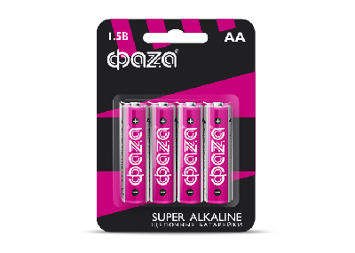 Элементы питания алкалиновые LR 6 (AA) ФАZА Super Alkaline (4 шт. на блистере) JazzWay LR6SA-B4