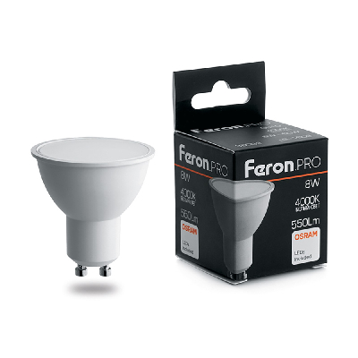 Лампа светодиодная LED 8вт 230в GU10 белый Feron.PRO FERON LB-1608 38093