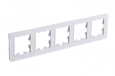 ATLASDESIGN NATURE рамка пятипостовая, ОРГАНИЧЕСКОЕ СТЕКЛО БЕЛЫЙ Systeme Electric ATN320105