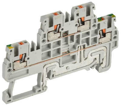 Колодка клеммная CP-ML-PEN 2 ур. земля-низ 1,5мм2 серая IEK YCT23-03-2-K03-001