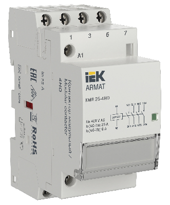 ARMAT Контактор модульный KMR 25А 24В AC/DC 4НО IEK AR-KMR20-025-40-024