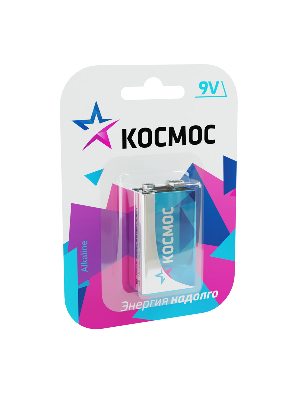 Батарейка 6LR61 (крона) 9V Alkaline 1BL Космос KOC6LR61MAX1BL