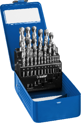 Набор сверл по металлу сталь Р6М5 класс А, ПРОФ-А 25шт(1-13мм) ЗУБР 29625-H25