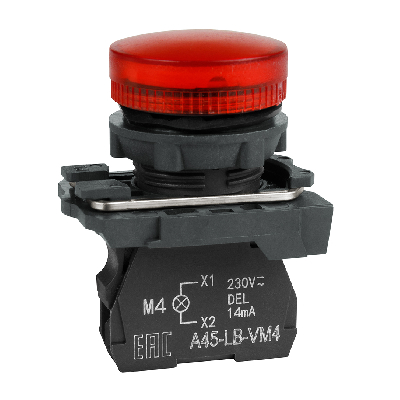 Лампа сигнальная OptiSignal D22 C5-L-B4 красная пластик 24VAC/DC XB5AVB4 КЭАЗ 332191