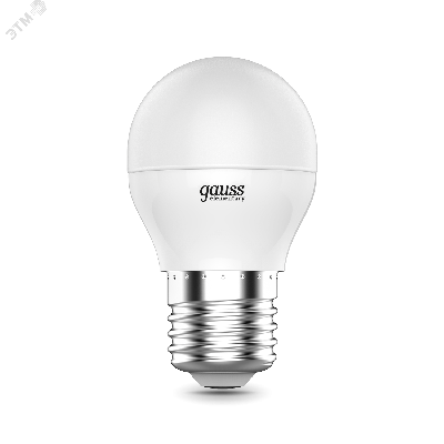 Лампа светодиодная LED 6 Вт 450 лм 4100К AC180-240В E27 шар P45 нейтральный  Elementary Gauss GAUSS 53226