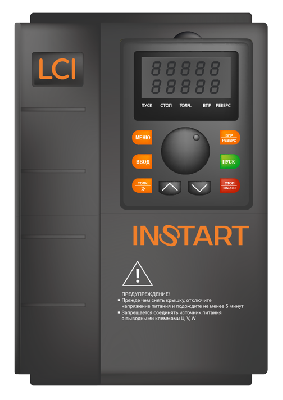 Преобразователь частоты LCI-G5.5/P7.5-4B 5.5кВт/7.5кВт, 13А/18А, 3Ф, 380В±15%, 50Гц/60Гц, IP20, с панелью управления Instart 00090900