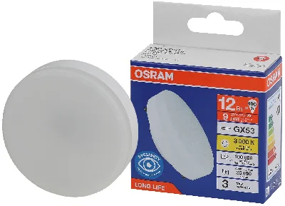 Лампа светодиодная LED 12Вт GX53 3000К 960Лм спот 220В (замена 100Вт) OSRAM LEDVANCE 4099854185878