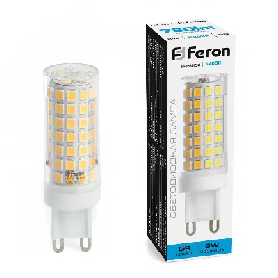 Лампа светодиодная LED 9вт 230в G9 дневной капсульная FERON LB-434 38148