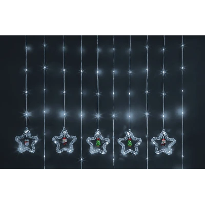 Гирлянда новогодняя светодиодная NGF-D035-02 бахрома звезды и фигурки CW 3*0.6м IP20 Navigator Group 95013 30632