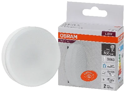 Лампа светодиодная LED 10 Вт GX53 6500К 800Лм таблетка 220 В (замена 75Вт) OSRAM LEDVANCE 4058075582125