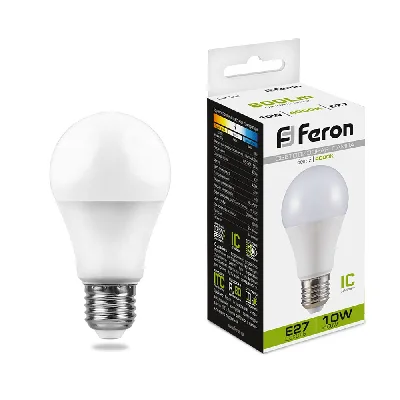 Лампа светодиодная LED 10вт Е27 белый FERON LB-92 25458