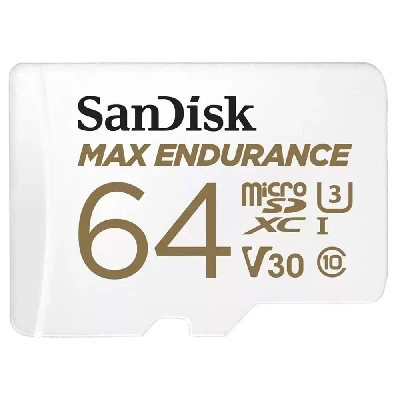 Карта памяти 64GB MicroSD MAX ENDURANCE V30, U3, SDXC, 100 МБ/с, Class 10 + адапер SD