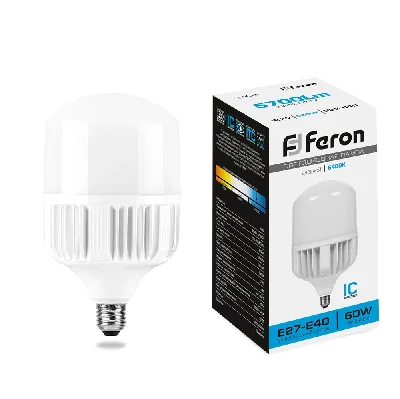 Лампа светодиодная LED 60вт Е27/Е40 дневной FERON LB-65 25782